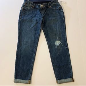 Old Navy Boyfriend Distressed Maternity Jeans